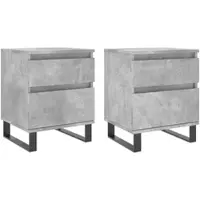 Décoshop26 - Set aus 2 Nachttischen mit Schublade und Fach mit Tür 40 x 35 x 50 cm graues Holzwerkstoff DEC035374