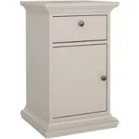 Wellhome - Nachttisch mit 1 Tür und 1 Schublade in der Farbe Beige-Grau 44 x 40 x 70 cm - Cabriel