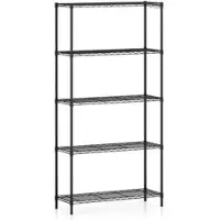 Helloshop26 - Mehrzweckregal 91 x 35 x 182 cm 5 verstellbare Einlegeböden garantiert stabil modernes Design schwarzes Metall