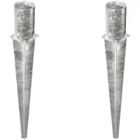 GAH Alberts Alberts 2 x Einschlag-Bodenhülse für Rundholzpfosten, Ø141 mm, Länge 750 mm, feuerverzinkt, zum Einbetonieren