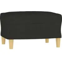 Décoshop26 - Fußhocker/Betthocker 60 x 50 x 41 cm schwarzer Stoff DEC030491