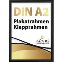 Dreifke Plakatrahmen DIN A2 | 25mm Alu Profil, eckig | schwarz | Alu Klapprahmen Wechselrahmen Posterrahmen Rahmen |