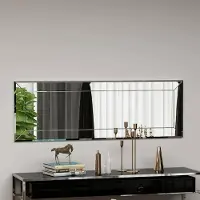Dmora Spiegel Pyxis 40x120h cm Weiß Struktur aus Glas