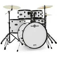 Gear4Music BDK-22 Erweitertes Rock-Schlagzeug von Silver Sparkle