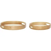Hubsch Leinwand Tabletts Um Naturel (2er Set) | 240501