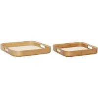 Hubsch Canvas Tabletts Square Naturel (2er Set) | 240503