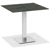 Natur24 Gartentisch Bistrox 95x95 Tischplatte HPL Graphit Gestell Edelstahl Gebürstet