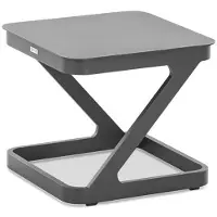 Natur24 Gartentisch Quattrox 52x52 cm Tischplatte und Gestell aus Aluminium in Anthrazit
