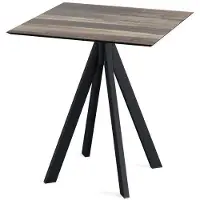 Natur24 Tisch Infinity Stahl HPL Schwarz 70 x 70 x 73,2 cm Tropical.
