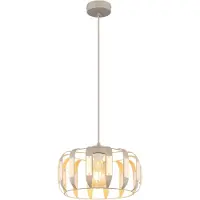 Globo Pendelleuchte Arlen E27 Weiß matt sandfarben matt Metall Metallstäbe Ø35cm