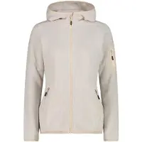 CMP Strickfleecejacke "KNITTED MELANGE HOODY WOMAN HOODY JACKET" mit Kapuze Ünbergangsjacke für Outdoor-Aktivitäten, mit Kapuze, atmungsaktiv