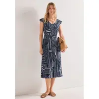 Street One Midikleid Eingrifftaschen Midikleid aus Mesh mit Print