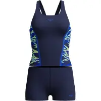 Speedo Tankini "HYPERBOOM SPLICE TANKINI SET BLK/GRN" mit Vier-Wege-Stretch, chlorbeständig
