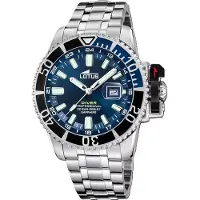 Lotus Herren Uhr Classic Elegant Edelstahl Silikon silber blau UL18938/3