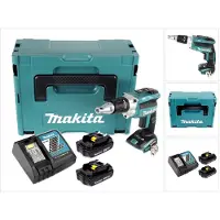 Makita DFS 250 RYJ Akku Trockenbauschrauber 18 V Brushless + 2x Akku 1,5 Ah + Ladegerät + Makpac