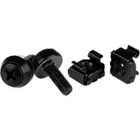 StarTech.com .com 50er-Pack M5 12mm Schrauben, Käfigmuttern und Werkzeug für 19 und 10 Zoll Serverracks, Netzwerkschränke und Gehäuse, Schwarz, TAA, Schraube, Schwarz, 50 Stück(e), 450 g