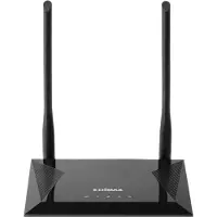 Edimax N300, Wi-Fi 4 (802.11n), Einzelband (2,4GHz), Ethernet/LAN, Schwarz, Tabletop-Router