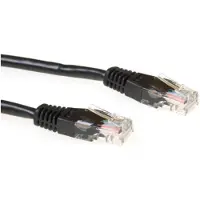 ACT Black 3 meter U/UTP CAT5E patch cable with RJ45 connectors CAT5E U/UTP BLACK 3.00M
