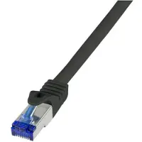 Logilink C6A113S, 20 m, Cat6a, S/FTP (S-STP), RJ-45, RJ-45, Schwarz