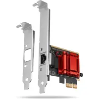 Axagon PCEE-G25 PCIe - 2.5 Gigabit Ethernet adapter Realtek 8125, PXE, w. SP & LP, Eingebaut, Kabelgebunden, PCI Express, Ethernet, 2500 Mbit/s, Rot, Silber