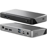 Alogic DX2, Kabelgebunden, USB 3.2 Gen 1 (3.1 Gen 1) Type-C, 65 W, 3,5 mm, 1000 Mbit/s, Schwarz, Grau