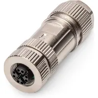 Digitus CAT 6A, feldkonfektionierbar, M12-Buchse X-kodiert IP67, Flach, Silber, Männlich, 10GBase-T, 26/1, Cat6a