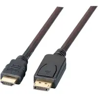 EFB Elektronik DisplayPort/HDMI Kabel 4K60Hz A-A St-St, 3m, schwarz DisplayPort auf HDMI+ Adapterkabel mit einseiti