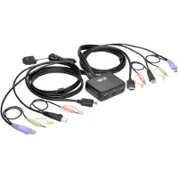 Eaton Tripp Lite series 2-Port USB/HD Cable KVM Switch with Audio/Video, Cables and USB Peripheral Sharing - KVM-/Audio-/USB-Switch - 2 x KVM/Audio/USB - 1 lokaler Benutzer - Desktop