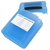 Logilink Schutzbox für 2x 2,5'' HDD blau, Beschriftungslabel