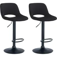 CLP 2er Set Barhocker Camden Samt drehbar und höhenverstellbar schwarz Material Gestell Metall matt schwarz
