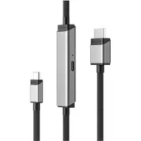 Alogic ULCHDPD02-SGR, 2 m, USB Typ-C, HDMI, Männlich, Männlich, Gerade