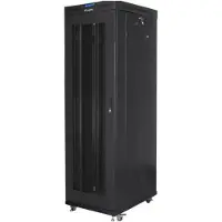 Lanberg FF01-6042-23BL, Freistehendes Gestell, 42U, 1200 kg, Ablageschienen, 106 kg, Schwarz