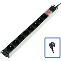 Lanview POWER STRIP 19" - 8 WAY - FULL ALUMINIUM WITH ON/OFF S (TUPS031)