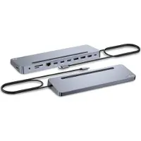 ITEC i-tec USB-C Metal Ergonomic 3x 4K Display Docking Station + Power Delivery 100 W, Kabelgebunden, USB 3.2 Gen 1 (3.1 Gen 1) Type-C, 100 W, 10,100,1000 Mbit/s, Silber, MicroSD (TransFlash), SD