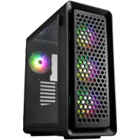 FSP CUT593P Gehäuse Full Tower mITX, mATX, ATX Schwarz ARGB, Tower, PC, Schwarz, ATX, micro ATX, Mini-ITX, SPCC, Gehärtetes Glas, Multi