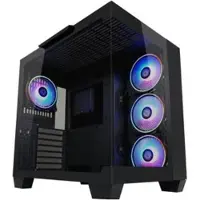 LC-Power 809B, Midi Tower, PC, Schwarz, ATX, EATX, micro ATX, Mini-ITX, Metall, Kunststoff, Gehärtetes Glas, Gaming