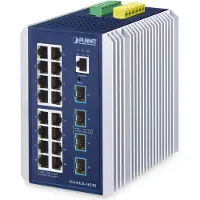Planet IP30 Industrial L3 16-Port, Managed, L3, Gigabit Ethernet (10/100/1000), Vollduplex, Wandmontage