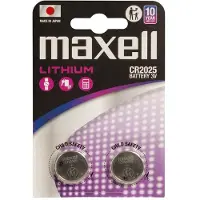 Maxell 12239200, Einwegbatterie, CR2025, Lithium-Manganese Dioxide (LiMnO2), 3 V, 2 Stück(e), 170 mAh