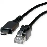 Value USB 3.2 Gen 2 Typ C zu Gigabit Ethernet Konverterkabel, schwarz, 1,5 m