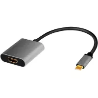 Ginza.se CUA0103, USB 3.2 Gen1 Type-C, HDMI-A, 0,15 m, Schwarz, Grau