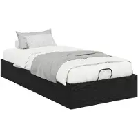vidaXL Ottoman Bettgestell Schwarze Eiche 75,5 x 190 cm Holzwerkstoff