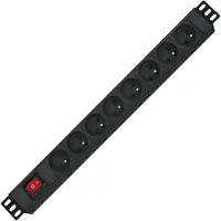 Roline 19-Zoll-Steckdosenleiste 8fach, mit Ein-/Aus-Schalter, UTE-Version, schwarz, 1,8 m