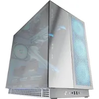 Mars Gaming MC-NOVA3 Gaming-Gehäuse, Custom-Ausführung, XXL, E-ATX, dreiseitiges Glas, verchromtes Aluminium, USB-C, weiß