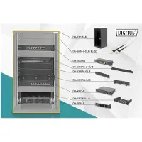 Digitus Netzwerk-Set 254 mm (10") - 12HE, 312 x 300 mm (B x T), Wandmontiertes Regal, 12U, 30 kg, Sperrschloss, Ablageschienen, Schwarz