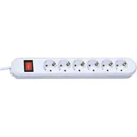 Bachmann SMART Steckdosenleiste 6x Schutzkontakt, Schalter, weiß, 5 m