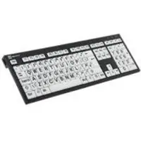 Logickeyboard XL Print, Volle Größe (100%), Kabelgebunden, USB, QWERTZ, Schwarz, Weiß