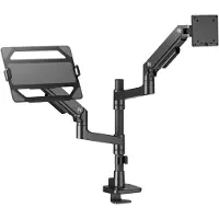 ACT AC8341 Monitorhalterung 49 Zoll mit Gasdruckfeder für 1 Monitor inklusive Laptophalterung