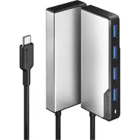 Alogic UCFUUA-SGR, USB 3.2 Gen 1 (3.1 Gen 1) Type-C, USB 3.2 Gen 1 (3.1 Gen 1) Type-A, 5000 Mbit/s, Schwarz, Silber, 0,21 m, 301 mm