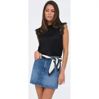JDY Spitzenshirt "JDYLOTAS S/L LACE TOP JRS" Materialmix, regular fit