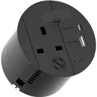 Bachmann LOOP IN CHARGE UK USB A/C 22W, Zuleitung 2,0m H05VV-F3G1,5mm² Durchfrg.